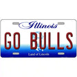 Go Bulls Novelty Metal License Plate Tag 12" x 6" (LP)