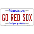 Go Red Sox Novelty Metal License Plate Tag 12" x 6" (LP)