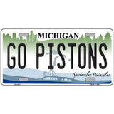 Go Pistons Novelty Metal License Plate Tag 12" x 6" (LP)