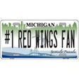 Number 1 Red Wings Fan Novelty Metal License Plate Tag 12" x 6" (LP)