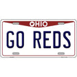 Go Reds Novelty Metal License Plate Tag 12" x 6" (LP)