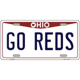 Go Reds Novelty Metal License Plate Tag 12" x 6" (LP)