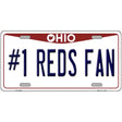 Number 1 Reds Fan Novelty Metal License Plate Tag 12" x 6" (LP)