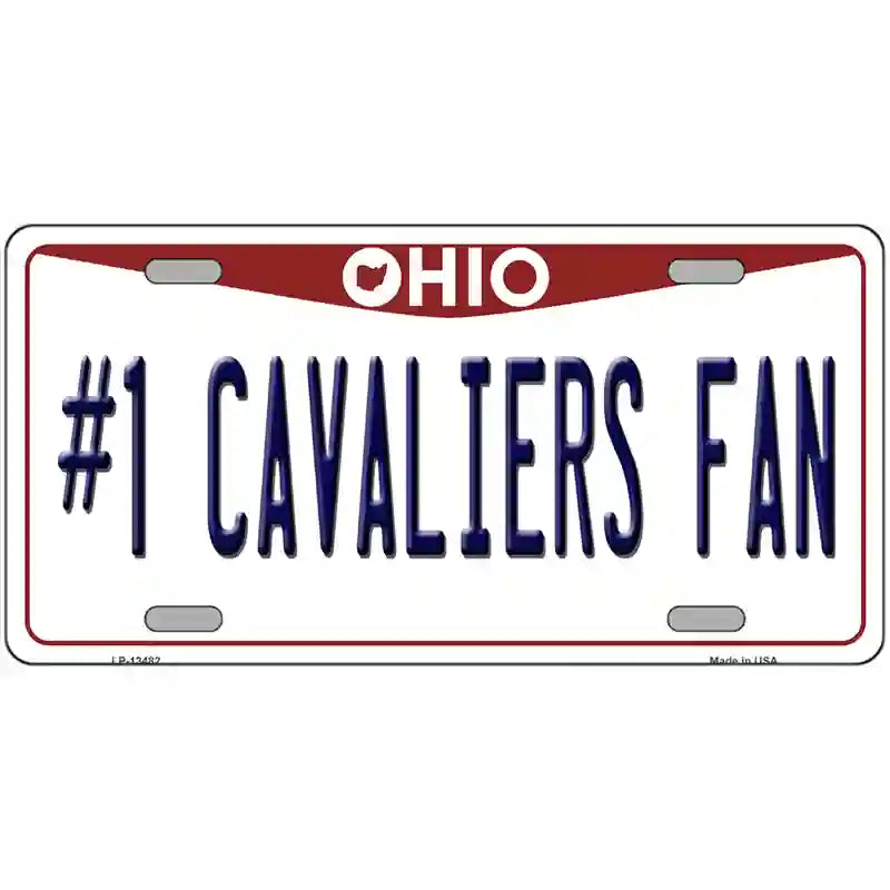 Number 1 Cavaliers Fan Novelty Metal License Plate Tag 12" x 6" (LP)