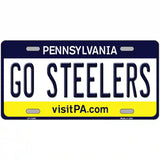 Go Steelers Novelty Metal License Plate Tag 12" x 6" (LP)