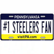 Number 1 Steelers Fan Novelty Metal License Plate Tag 12" x 6" (LP)