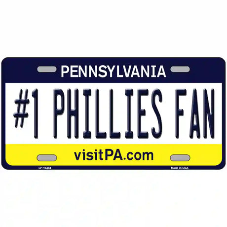 Number 1 Phillies Fan Novelty Metal License Plate Tag 12" x 6" (LP)