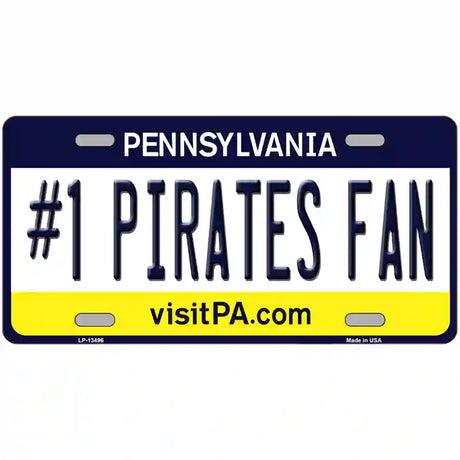 Number 1 Pirates Fan Novelty Metal License Plate Tag 12" x 6" (LP)