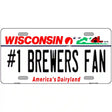 Number 1 Brewers Fan Novelty Metal License Plate Tag 12" x 6" (LP)