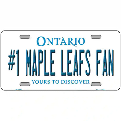 Number 1 Maple Leafs Fan Novelty Metal License Plate Tag 12" x 6" (LP)