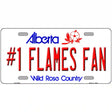 Number 1 Flames Fan Novelty Metal License Plate Tag 12" x 6" (LP)