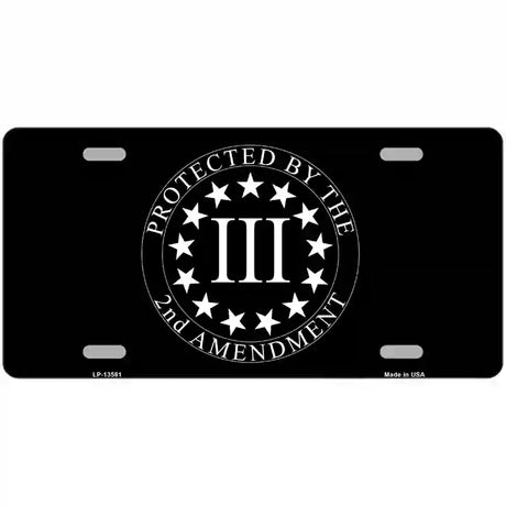 Protected by 2nd Amendment Novelty Metal License Plate Tag 12" x 6" (LP)