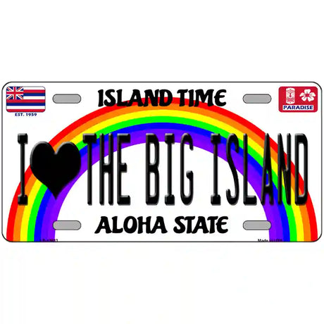 I Heart Big Island Novelty Metal License Plate Tag 12" x 6" (LP)