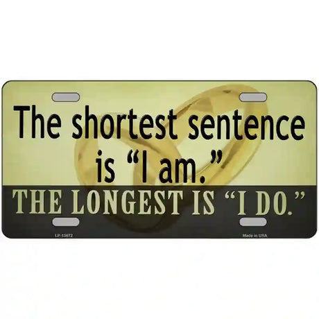 Longest Sentence I Do Novelty Metal License Plate Tag 12" x 6" (LP)