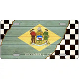 Delaware Racing Flag Novelty Metal License Plate Tag 12" x 6" (LP)