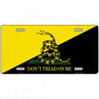 Dont Tread On Me Yellow|Black Novelty Metal License Plate 12" x 6" (LP)