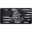 Dont Tread On Me Distressed Carbon Fiber Flag Novelty Metal License Plate 12" x 6" (LP)