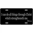 Phil 4 13 Bible Verse Novelty Metal License Plate Tag 12" x 6" (LP)