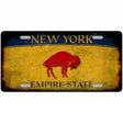 Red Buffalo NY Yellow Rusty Novelty Metal License Plate Tag 12" x 6" (LP)