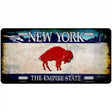 Red Buffalo NY Blue Rusty Novelty Metal License Plate Tag 12" x 6" (LP)