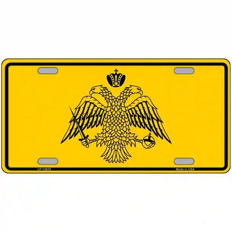 Byzantine Empire Flag Yellow Novelty Metal License Plate Tag 12" x 6" (LP)