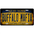 Buffalo Mafia NY Rusted Yellow Novelty Metal License Plate Tag 12" x 6" (LP)