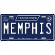 Memphis Tennessee Blue Novelty Metal License Plate Tag 12" x 6" (LP)