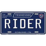 Rider Tennessee Blue Novelty Metal License Plate Tag 12" x 6" (LP)