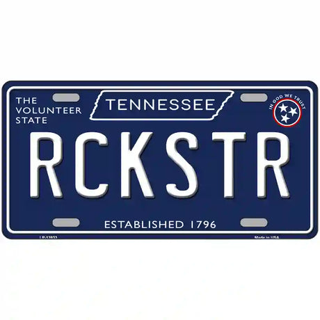 Rckstr Tennessee Blue Novelty Metal License Plate Tag 12" x 6" (LP)