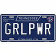 Grlpwr Tennessee Blue Novelty Metal License Plate Tag 12" x 6" (LP)