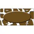 Brown White Giraffe Center Oval Metal Novelty License Plate 12" x 6" (LP)