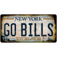 Go Bills New York White Novelty Metal License Plate Tag 12" x 6" (LP)