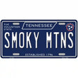 Smoky Mtns Tennessee Blue Novelty Metal License Plate Tag 12" x 6" (LP)