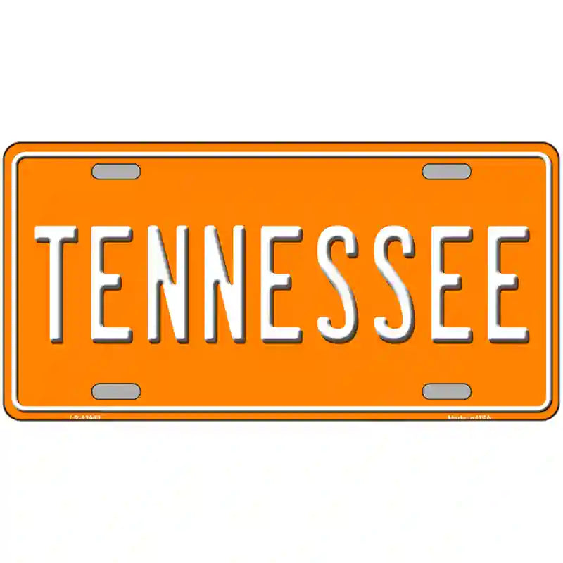 Tennessee Orange Novelty Metal License Plate Tag 12" x 6" (LP)