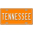 Tennessee Orange Novelty Metal License Plate Tag 12" x 6" (LP)