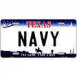 Texas Navy Novelty Metal License Plate Tag 12" x 6" (LP)