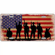 Military Soldiers American Flag Novelty Metal License Plate Tag 12" x 6" (LP)