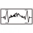 Mountains Heart Beat Novelty Metal License Plate Tag 12" x 6" (LP)