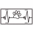 Paw Print Heart Beat Novelty Metal License Plate Tag 12" x 6" (LP)