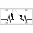 Fishing Heart Beat Novelty Metal License Plate Tag 12" x 6" (LP)