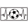 Soccer Heart Beat Novelty Metal License Plate Tag 12" x 6" (LP)