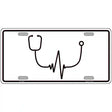 Stethoscope Heart Beat Novelty Metal License Plate Tag 12" x 6" (LP)