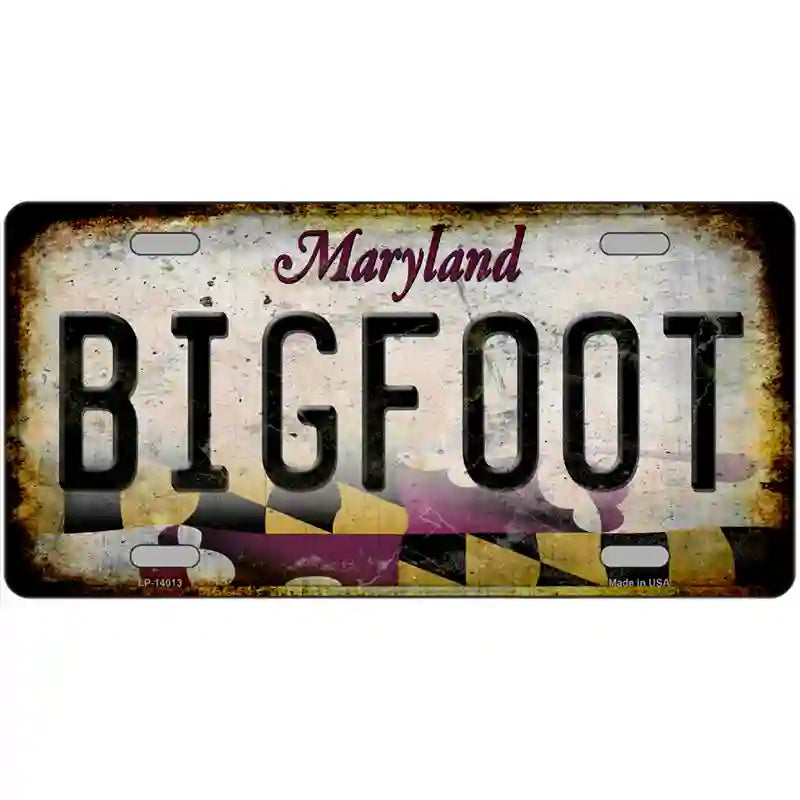 Bigfoot Maryland Novelty Metal License Plate Tag 12" x 6" (LP)