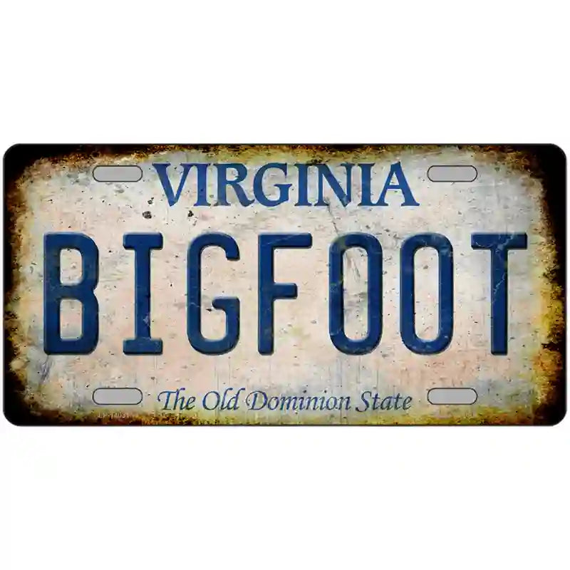 Bigfoot Virginia Novelty Metal License Plate Tag 12" x 6" (LP)