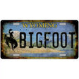 Bigfoot Wyoming Novelty Metal License Plate Tag 12" x 6" (LP)