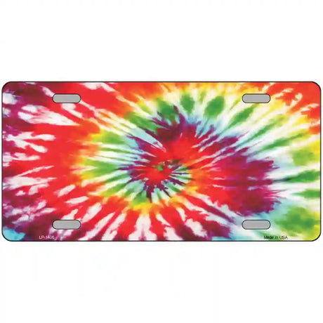 Red Swirl Tie-Dye Metal Novelty License Plate 12" x 6" (LP)