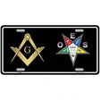 Free Mason OES Novelty Metal License Plate 12" x 6" (LP)