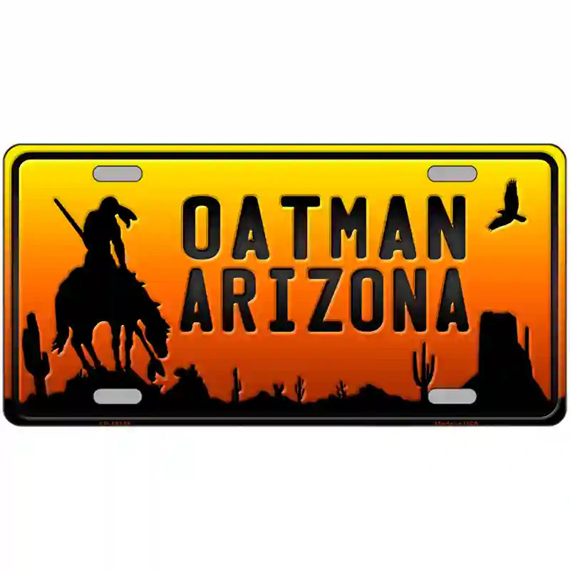 Oatman End Of Trail Arizona Scenic Background Novelty Metal License Plate 12" x 6" (LP)