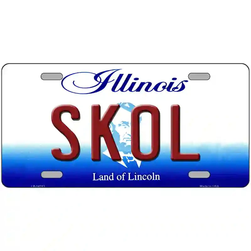 Skol Illinois Novelty Metal License Plate 12" x 6" (LP)
