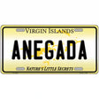 Virgin Islands Anegada Novelty Metal License Plate 12" x 6" (LP)